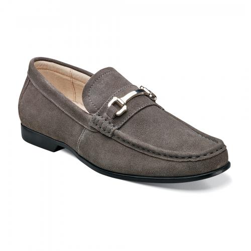 Stacy Adams "Ellston" Gray Suede Moc Toe Loafer Shoes 24951